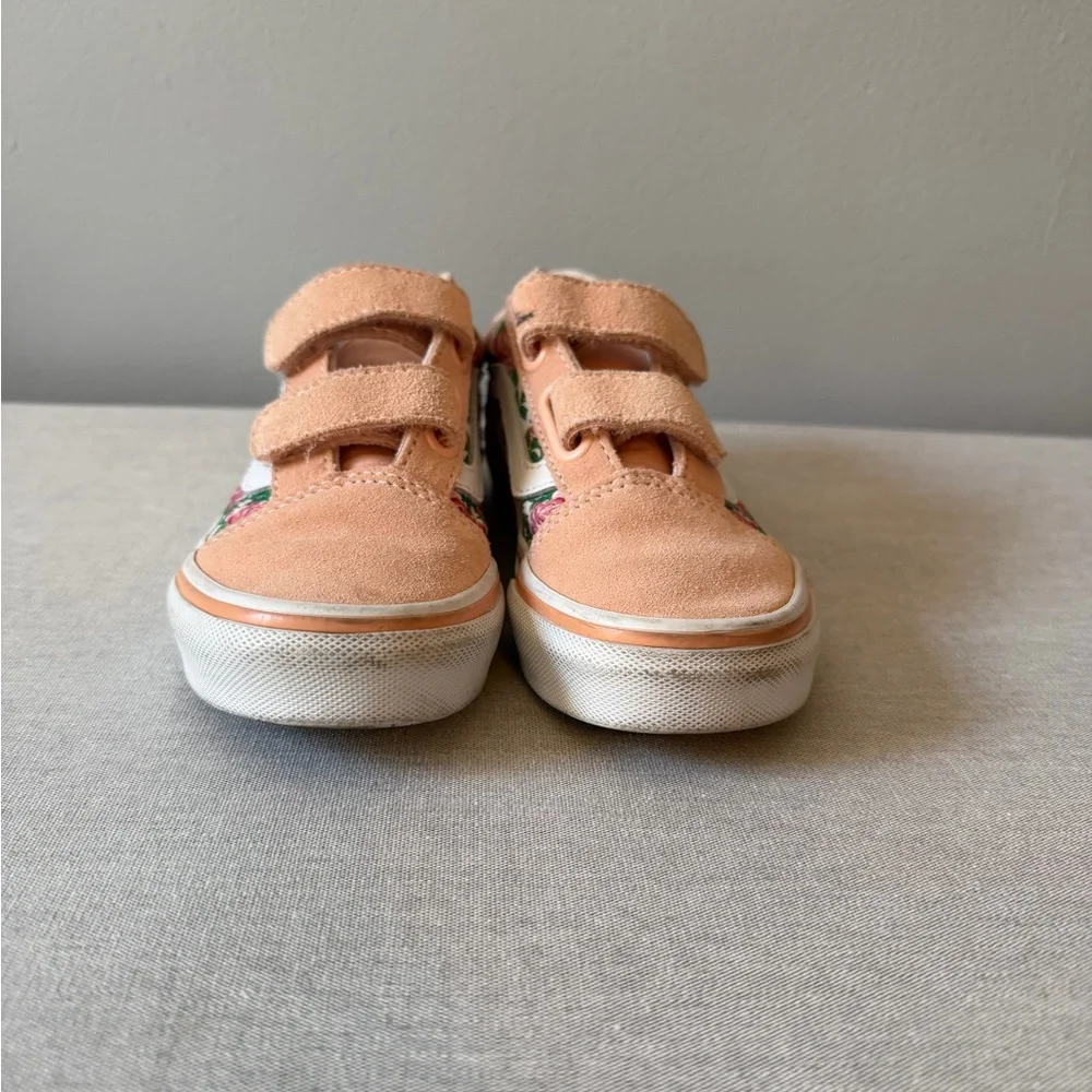 Floral frog princess Kids Vans sneakers with Velcro Straps - Picture 3 of 9